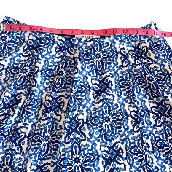 New Milly for Design Nation floral skirt blue white unlined side zipper medium - Picture 4 of 9